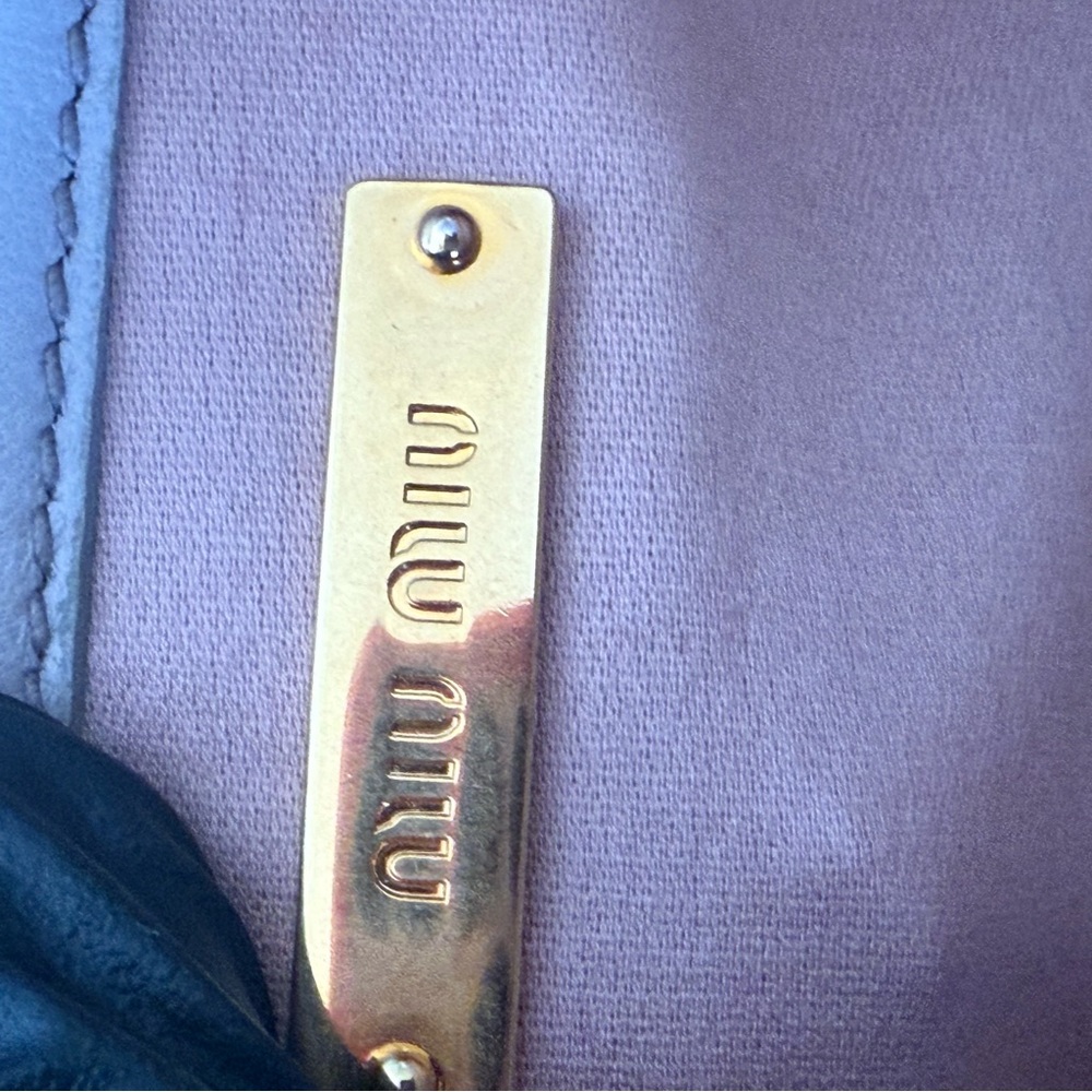 💎MIU MIU Matelasse Gather Leather Shoulder/ Clutch Bag Gray/ EUC💎 - Picture 10 of 16